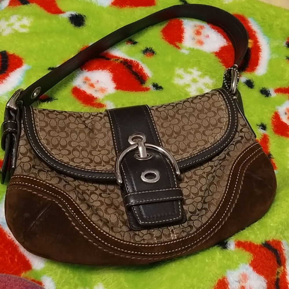 Coach Brown suede purse